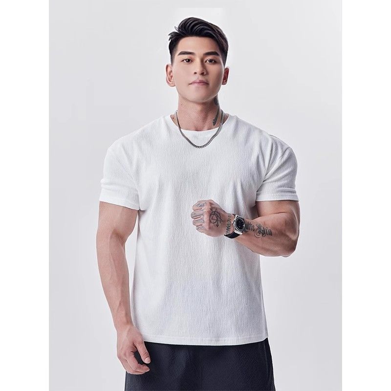 Camiseta Deportiva Casual de Manga Corta para Hombre – Cuello V o Redondo, M a XXXL