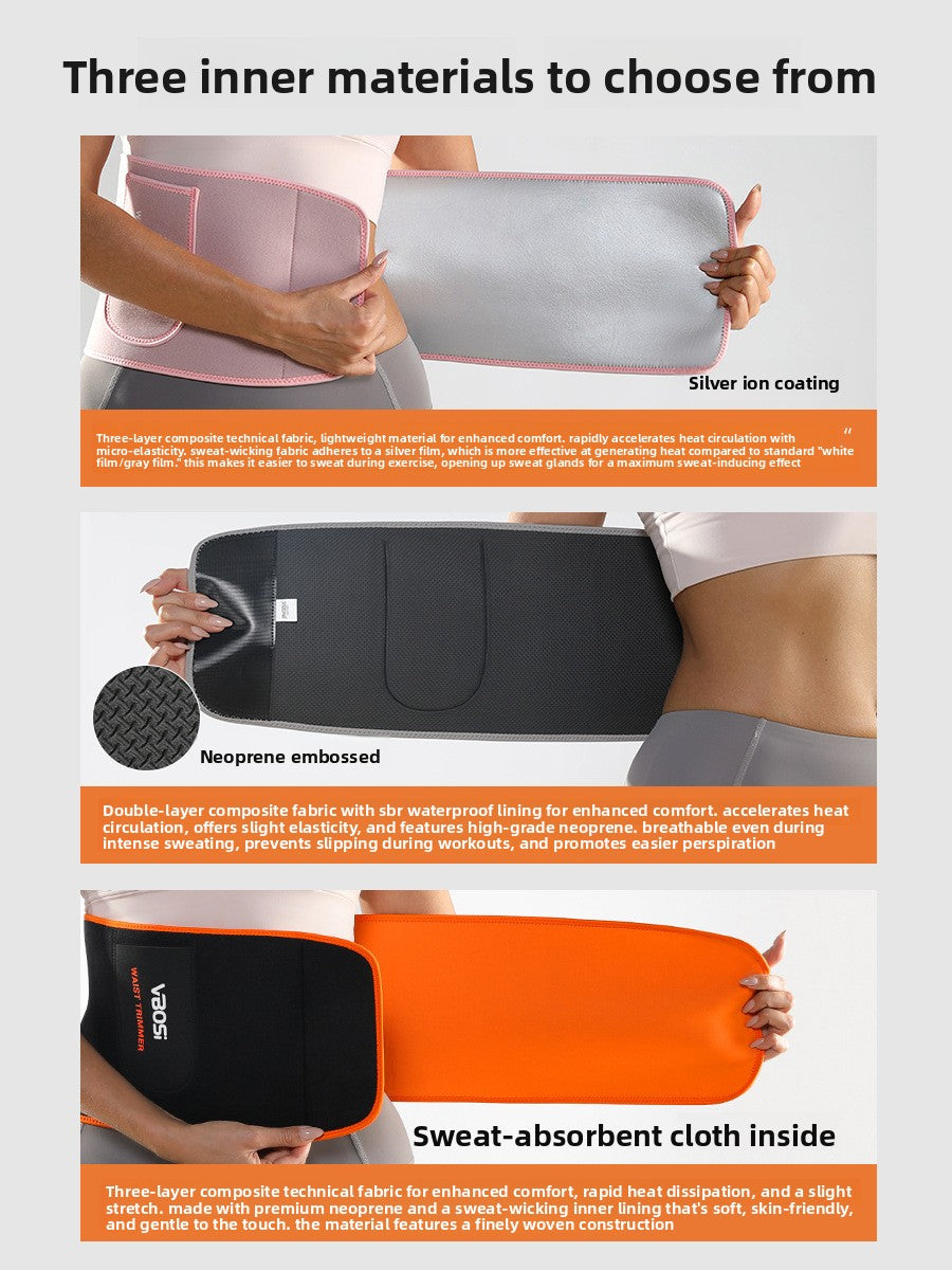Neoprene Waist Trimmer Belt | Silver Ion Antibacterial | Sizes L-2XL | 3 Colors