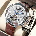 Reloj Mecánico Automático Tourbillon con Fase Lunar – Cristal Zafiro, 50m, 4 Colores