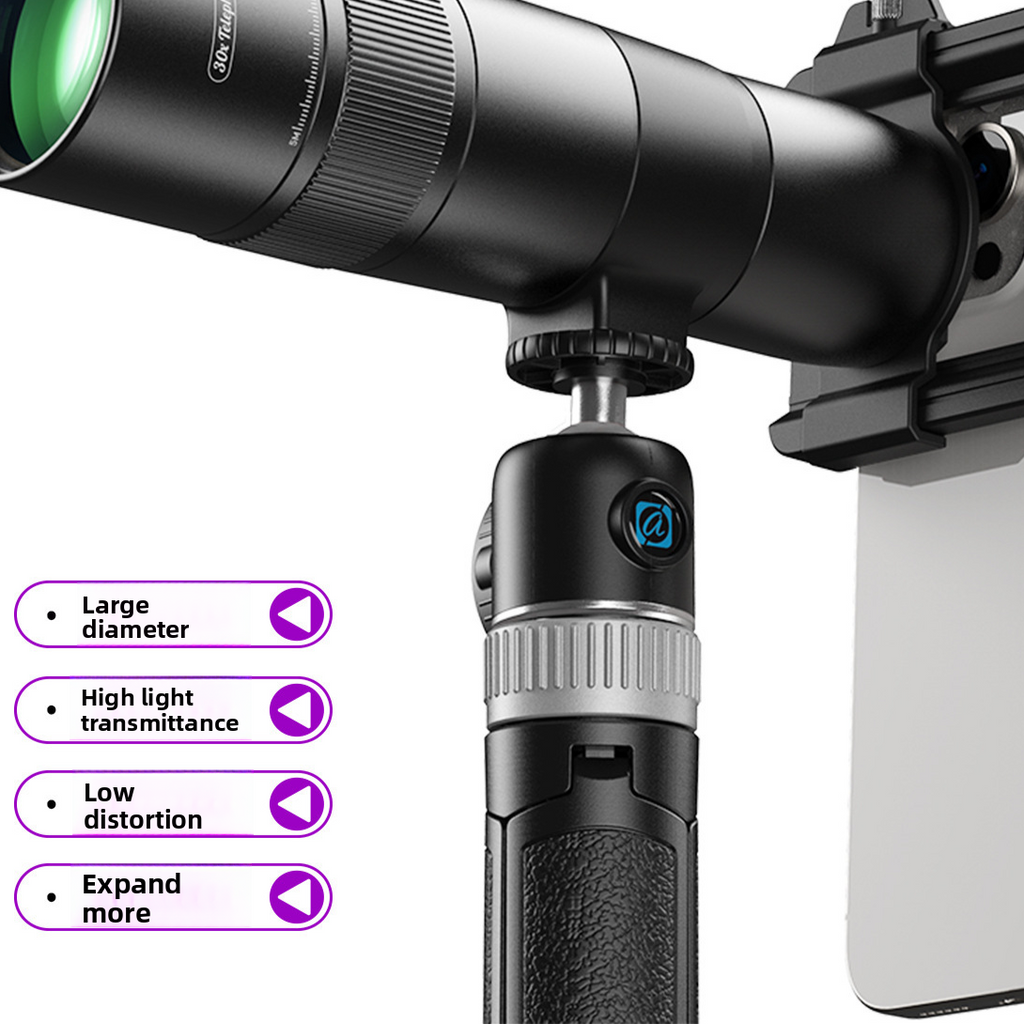 Objetivo Telefótico 30x para Móvil – Zoom Universal Android e iOS con Trípode