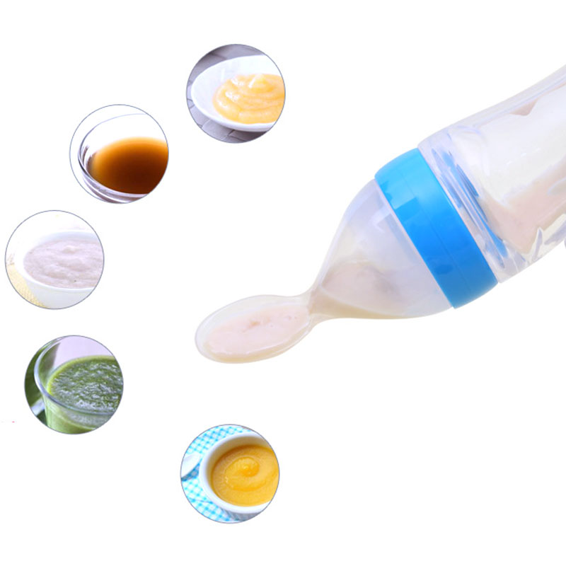 ALTSON Cuchara Biberón de Silicona para Bebés — 90ml, Libre de BPA, 5 Colores
