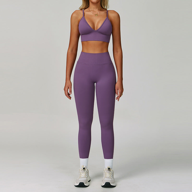 Conjunto Yoga Mujer Sin Costuras 90% Nylon 10% Spandex Moisture-Wicking Bra + Shorts/Pants o Jacket + Shorts 8 Colores S-XL | Women Seamless Yoga Set