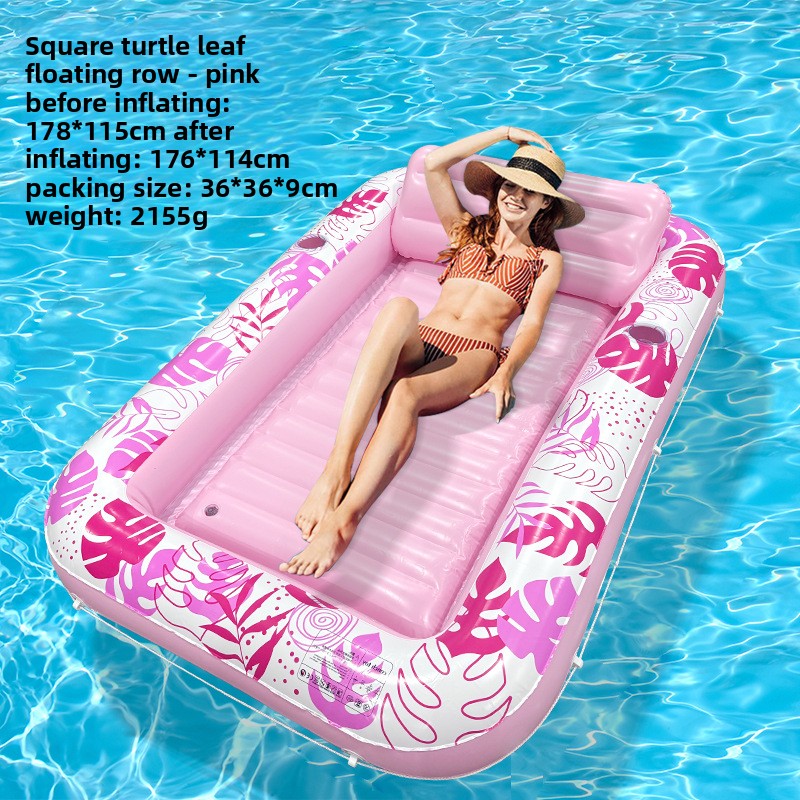 Inflatable Pool Float Bed with Cup Holder | Double | 14 Styles