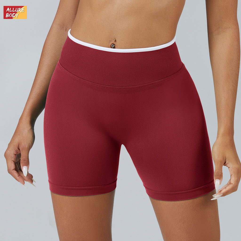 Shorts Yoga Fitness Mujer Sin Costuras 90% Nylon 10% Spandex Butt Lifting Color Block Compression XS-XL 4 Colores | Women Seamless Yoga Fitness Shorts