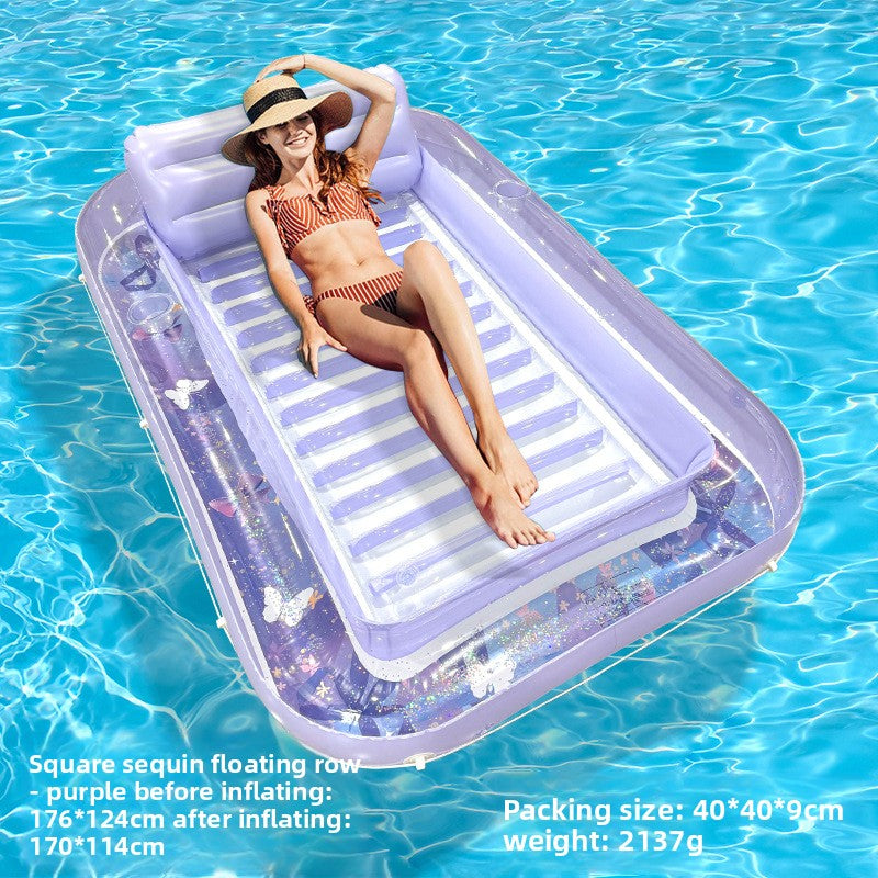 Inflatable Pool Float Bed with Cup Holder | Double | 14 Styles