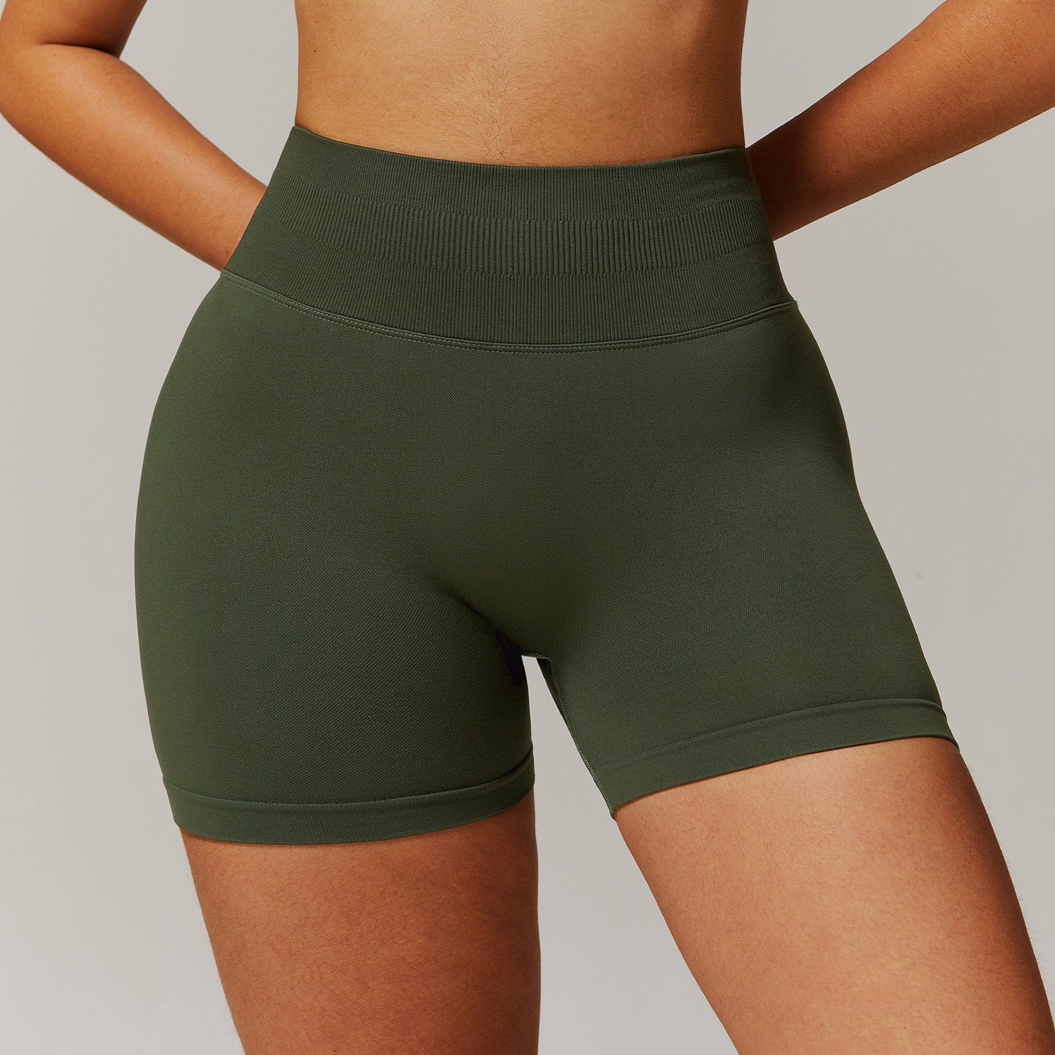 Shorts Yoga Mujer Sin Costuras Cintura Alta Levanta Glúteos 90% Nylon 10% Spandex S-XL | Women Seamless High Waist Yoga Shorts
