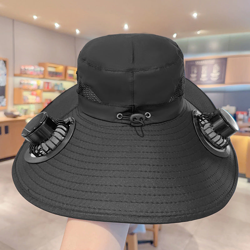 Sombrero Solar con Ventilador Integrado – Protección UV, Recargable USB, 5 Estilos