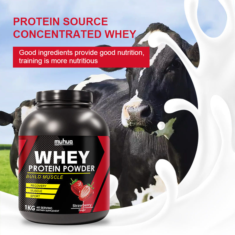 Proteína Whey en Polvo Sabor Fresa 1kg | Whey Protein Powder Strawberry 2 lbs