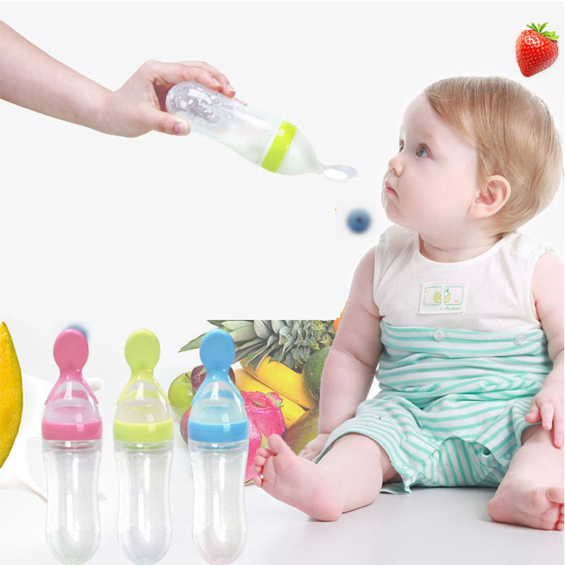 ALTSON Cuchara Biberón de Silicona para Bebés — 90ml, Libre de BPA, 5 Colores
