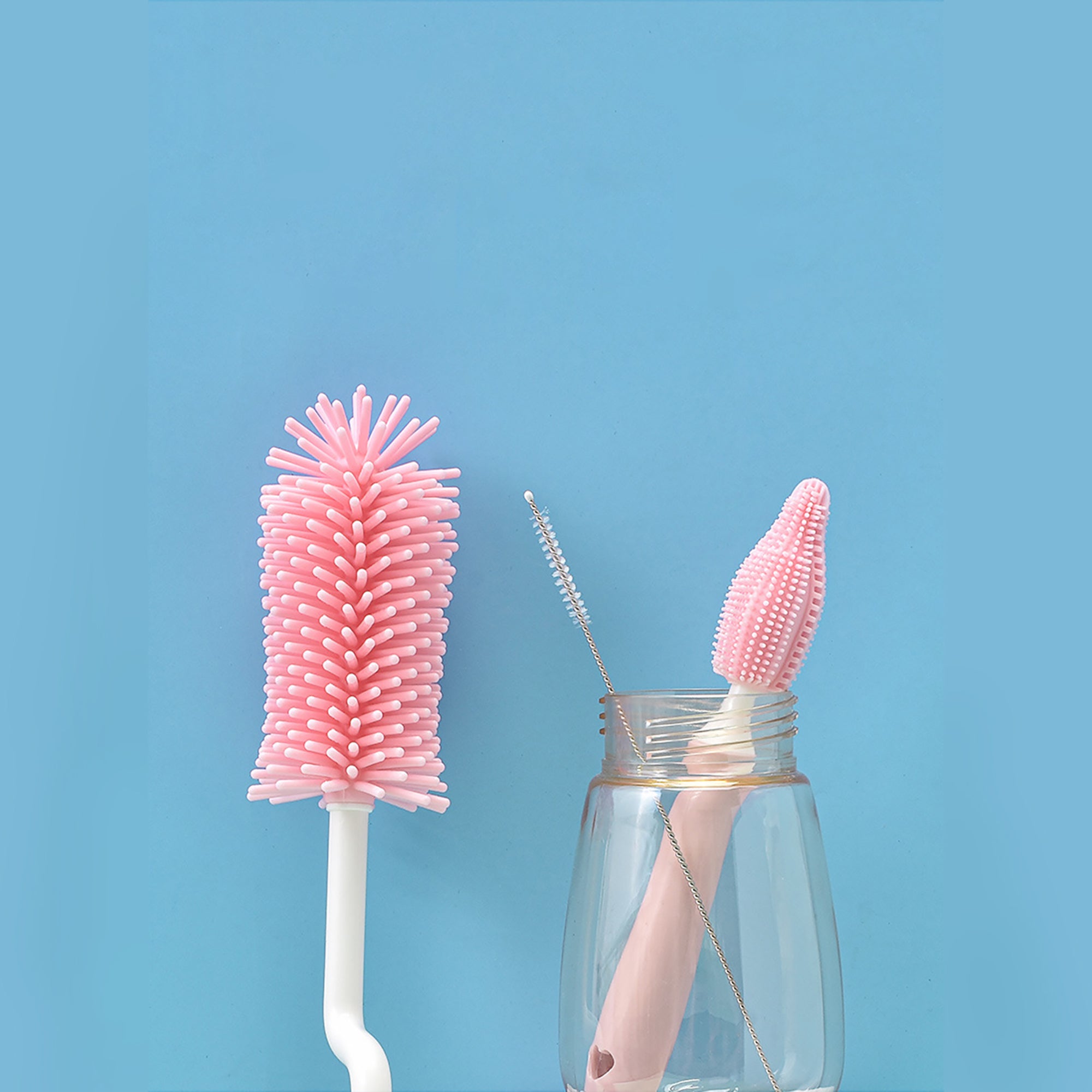 ALTSON Silicone Baby Bottle Brush Set — Straw & Bottle Cleaner for Newborns