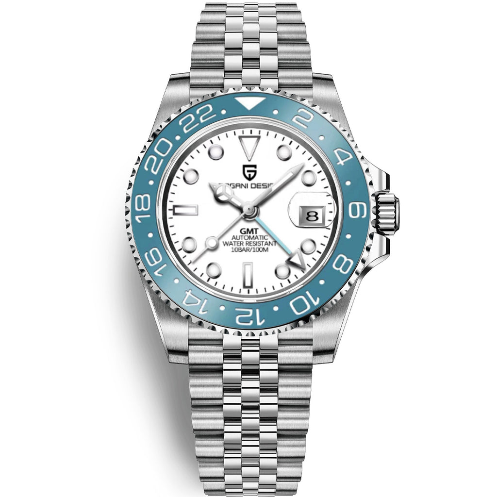 Reloj Mecánico GMT PAGANI DESIGN – Cristal Zafiro, Luminoso, 100m, 24 Estilos