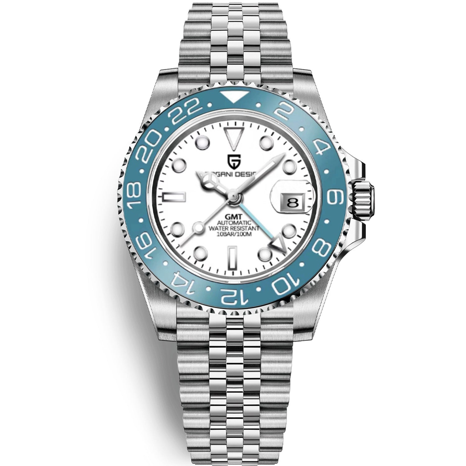Reloj Mecánico GMT PAGANI DESIGN – Cristal Zafiro, Luminoso, 100m, 24 Estilos
