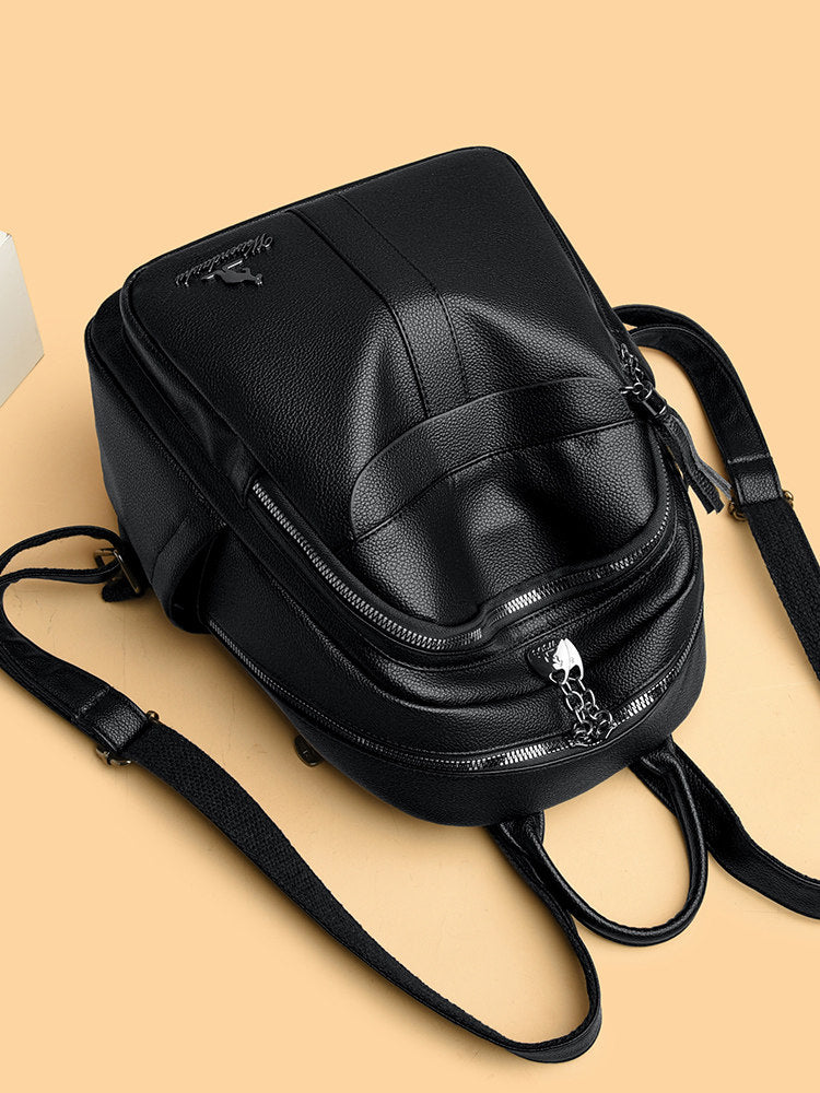 Mochila de Cuero Genuino para Mujer – Piel de Vaca, Laptop 14", Ligera, 3 Estilos