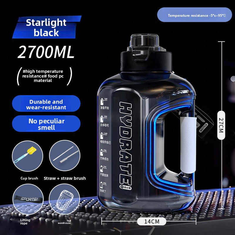 Botella de Agua Grande Tipo Barril | PC Alimentario | 1.7L y 2.7L con Accesorios