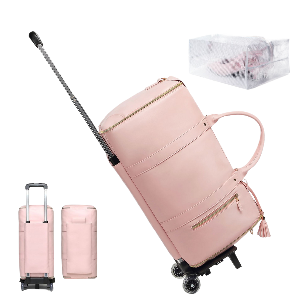 Maleta Trolley Plegable de Viaje – PU 36-55L, Impermeable, Antirrobo, 5 Colores