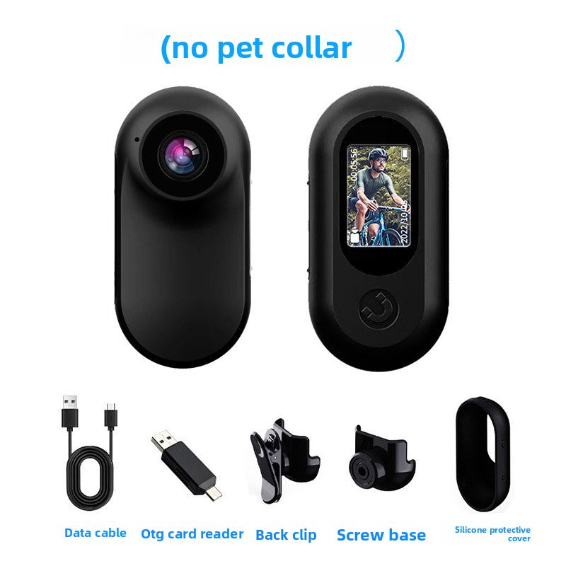 Mini Cámara de Acción para Mascotas 1080P Gran Angular – Grabadora Compacta con Collar