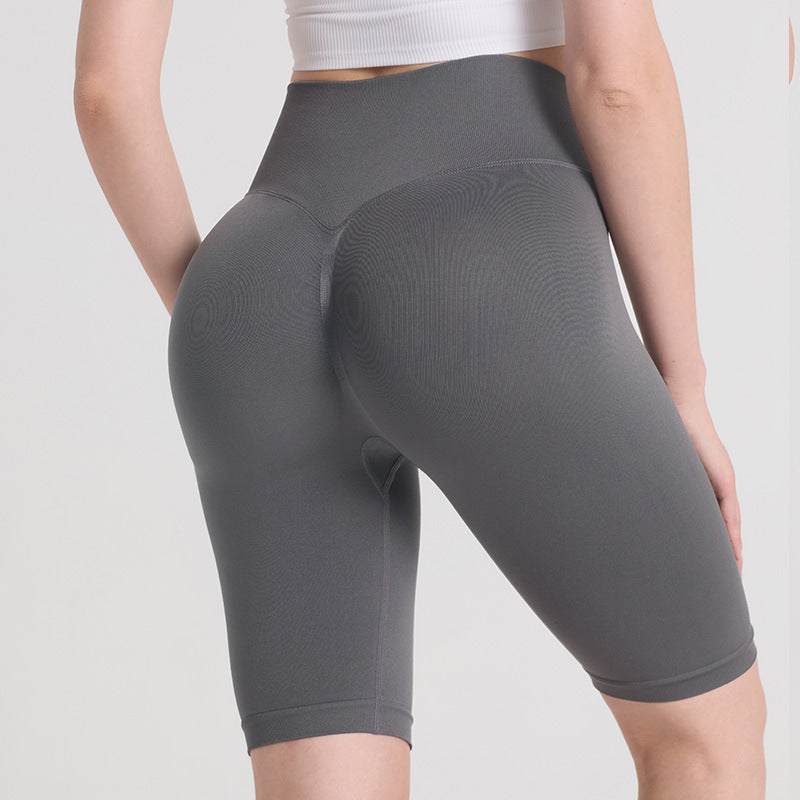 Shorts Yoga Running Mujer Cintura Alta Compresión 95% Nylon 5% Spandex Hip Lifting Moisture-Wicking 5" 14 Colores S-L | Women High Waist Compression Yoga Running Shorts