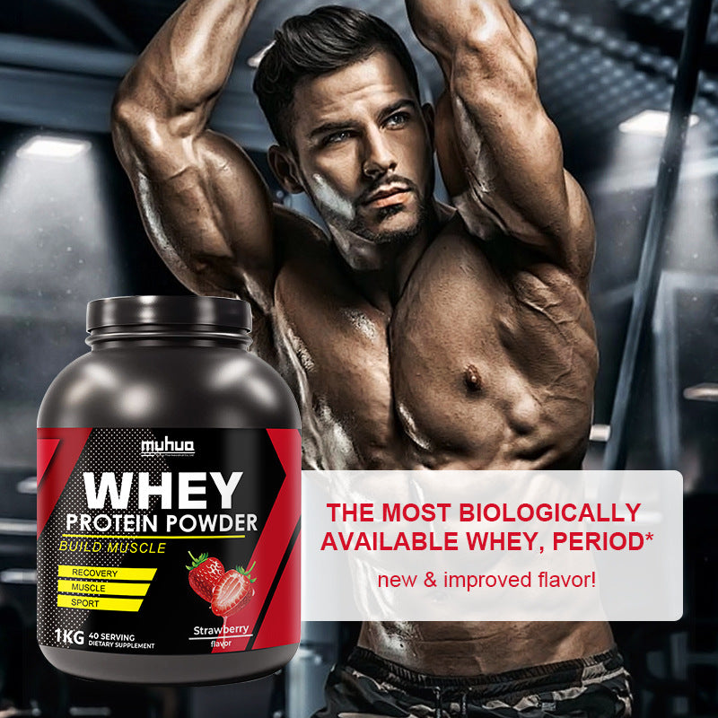 Proteína Whey en Polvo Sabor Fresa 1kg | Whey Protein Powder Strawberry 2 lbs