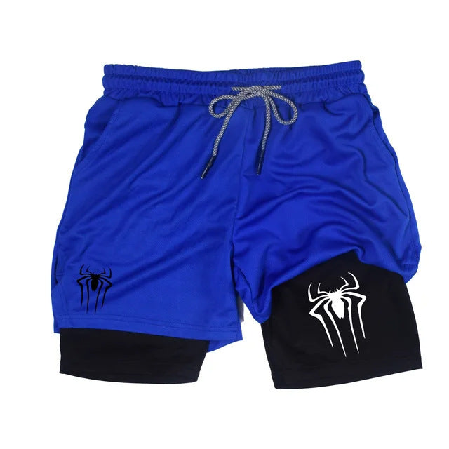 Shorts de Compresión Hombre Estampado Araña Y2K Malla Transpirable 14 Colores M-3XL | Men's Spider Print Compression Sports Shorts