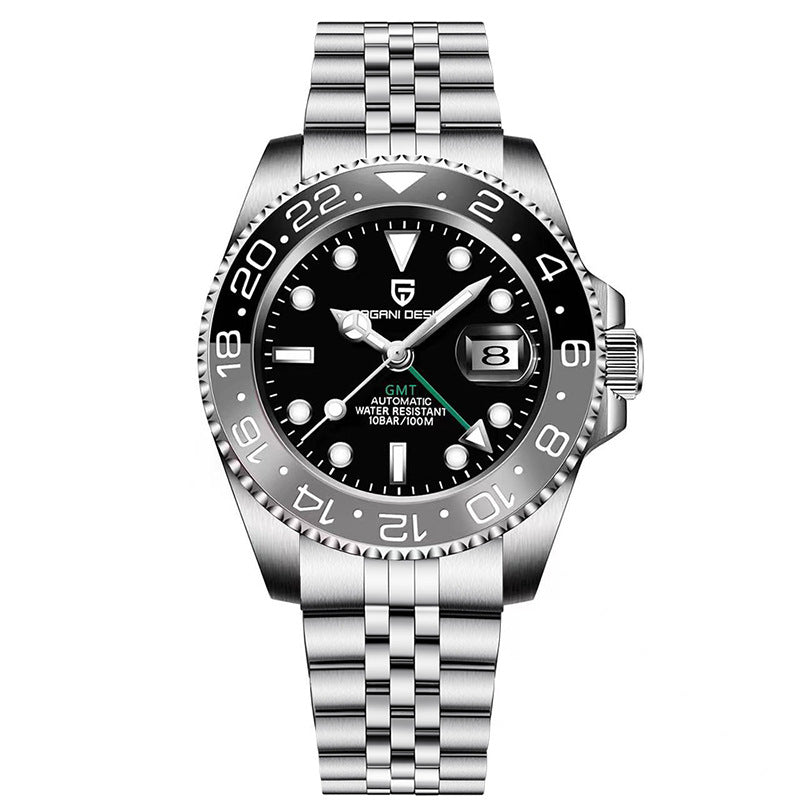Reloj Mecánico GMT PAGANI DESIGN – Cristal Zafiro, Luminoso, 100m, 24 Estilos
