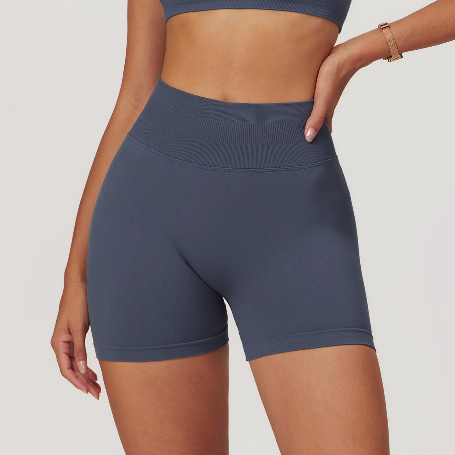 Shorts Yoga Mujer Sin Costuras Cintura Alta Levanta Glúteos 90% Nylon 10% Spandex S-XL | Women Seamless High Waist Yoga Shorts