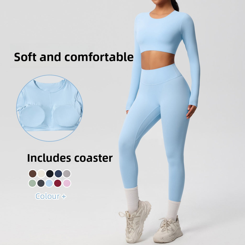 Conjunto Yoga Mujer Pantalón + Top Deportivo 80% Nylon 20% Spandex Quick-Dry Slim-Fit S-XL | Women Yoga Pants & Sports Top Set