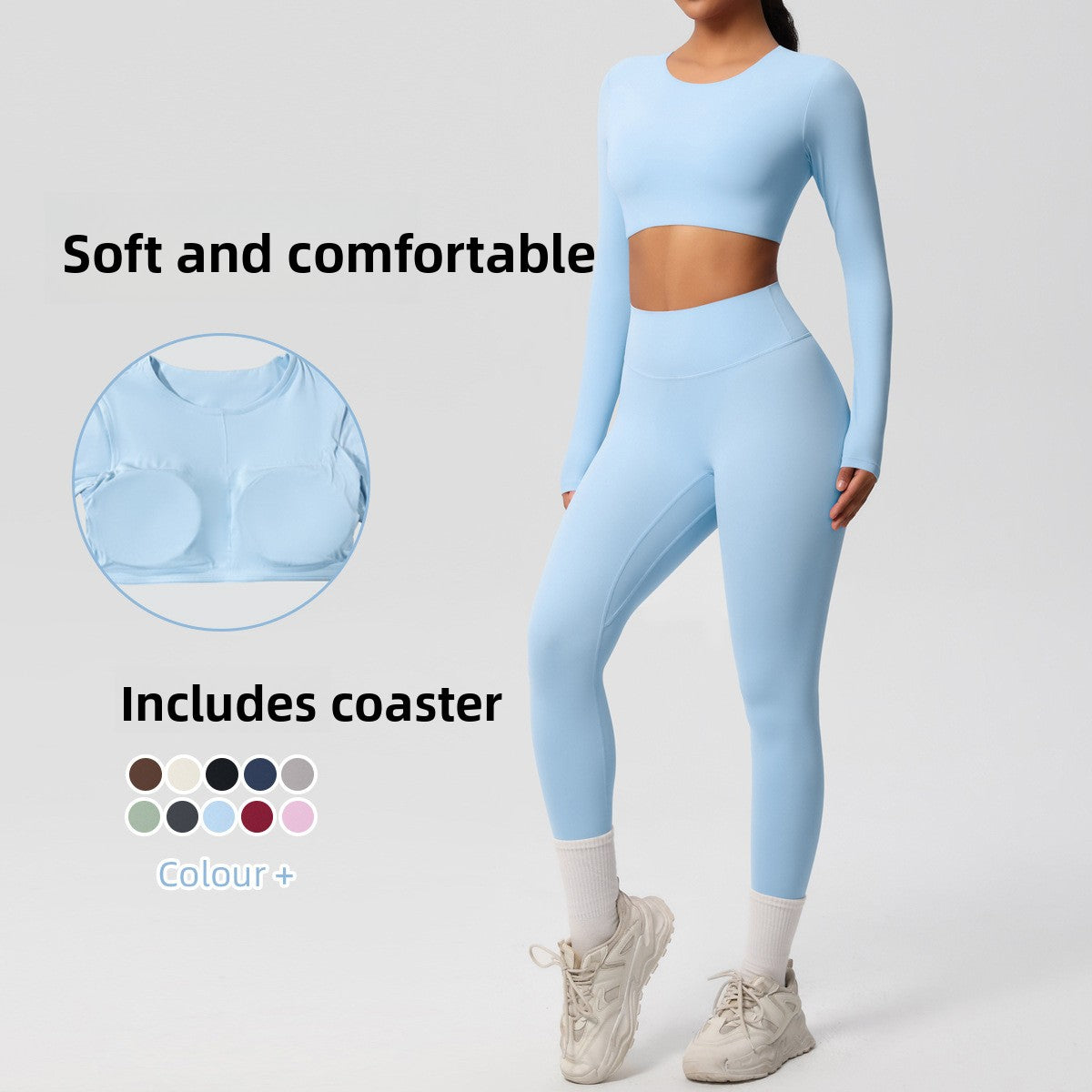 Conjunto Yoga Mujer Pantalón + Top Deportivo 80% Nylon 20% Spandex Quick-Dry Slim-Fit S-XL | Women Yoga Pants & Sports Top Set