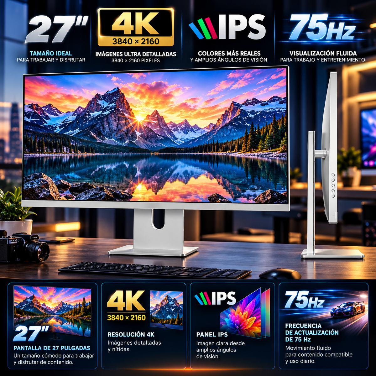 27-Inch 4K 75Hz IPS Monitor | Monitor IPS 4K de 27 pulgadas