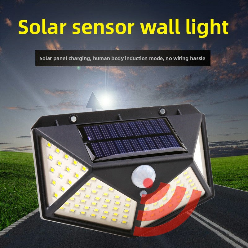 Solar Motion Sensor Wall Light | IP23 Waterproof | 100LED & 20LED | Outdoor