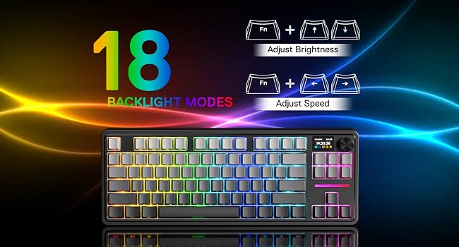 Teclado Mecánico Gaming Redragon K743 PRO | 80% TKL | Gasket RGB | Pantalla TFT | 3 Modos | Redragon K743 PRO 80% TKL Gasket Mechanical Gaming Keyboard RGB TFT Screen 3-Mode
