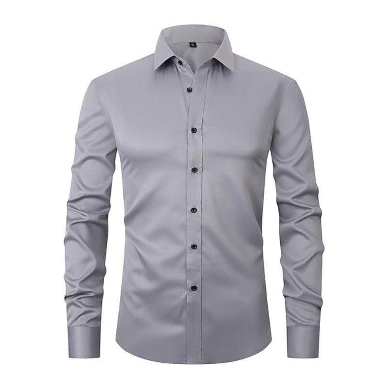 Men's 4-Way Stretch Business Dress Shirt | Anti-Wrinkle | Slim Fit | XS-3XL | 9 Colors