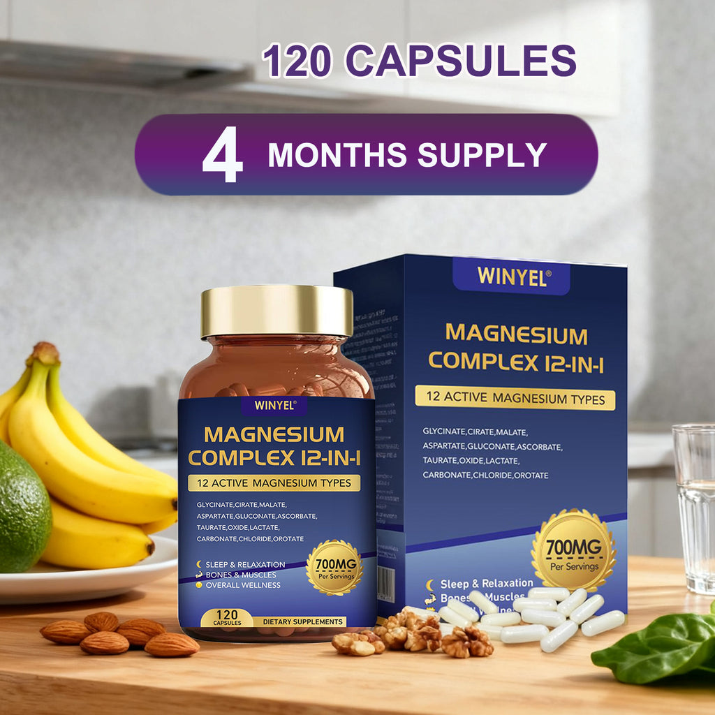 Magnesium Complex 12-in-1 | 700mg | 120 Capsules - Sleep, Calm & Muscle Support