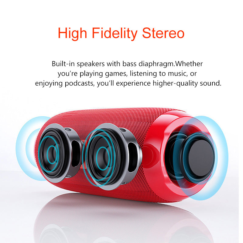 Altavoz Bluetooth Portátil 360° – IPX5, FM, TF, USB – 10 Horas de Batería
