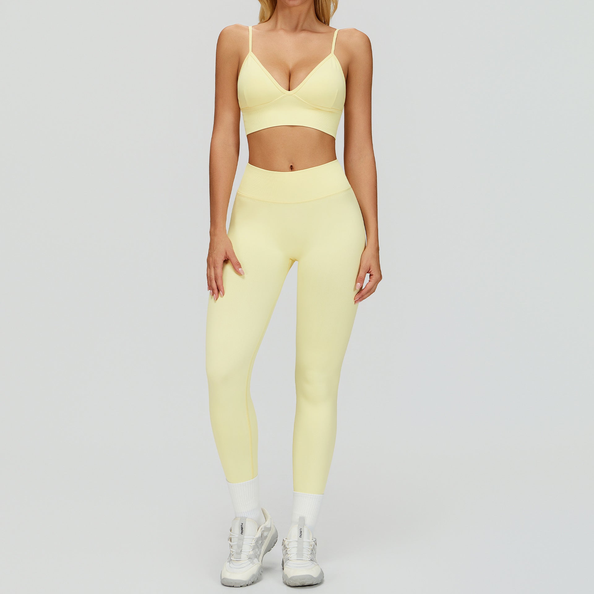 Conjunto Yoga Mujer Sin Costuras 90% Nylon 10% Spandex Moisture-Wicking Bra + Shorts/Pants o Jacket + Shorts 8 Colores S-XL | Women Seamless Yoga Set
