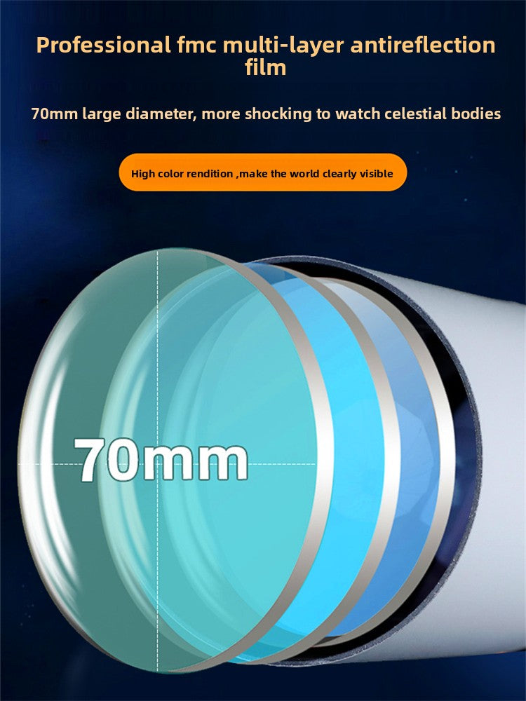 Telescopio Astronómico Refractivo 200x 70mm – Kit Completo con Oculares y Trípode