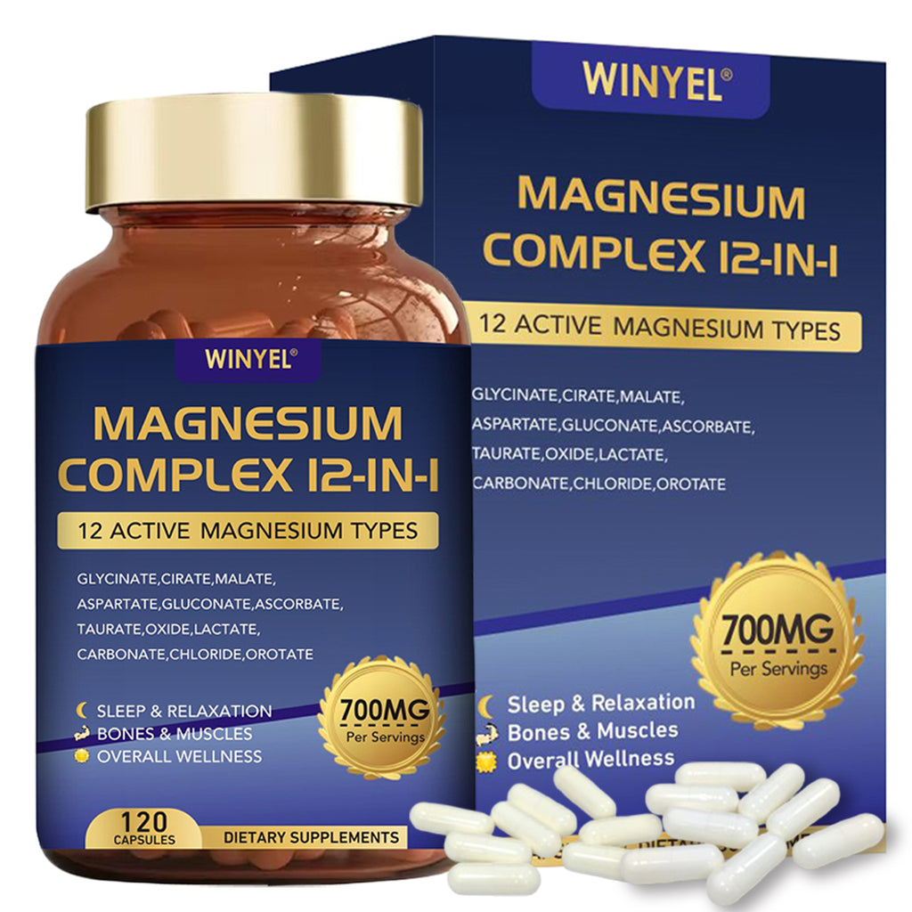 Magnesium Complex 12-in-1 | 700mg | 120 Capsules - Sleep, Calm & Muscle Support
