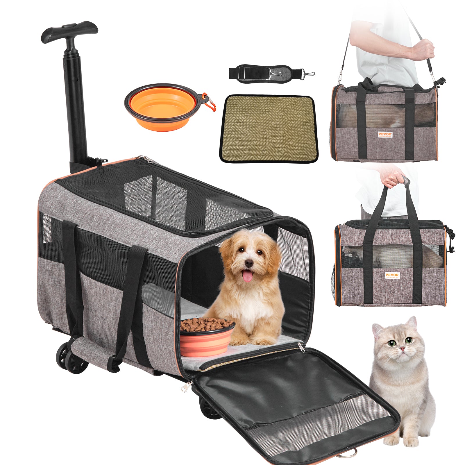 Transportín con Ruedas para Mascotas — Aprobado por Aerolíneas