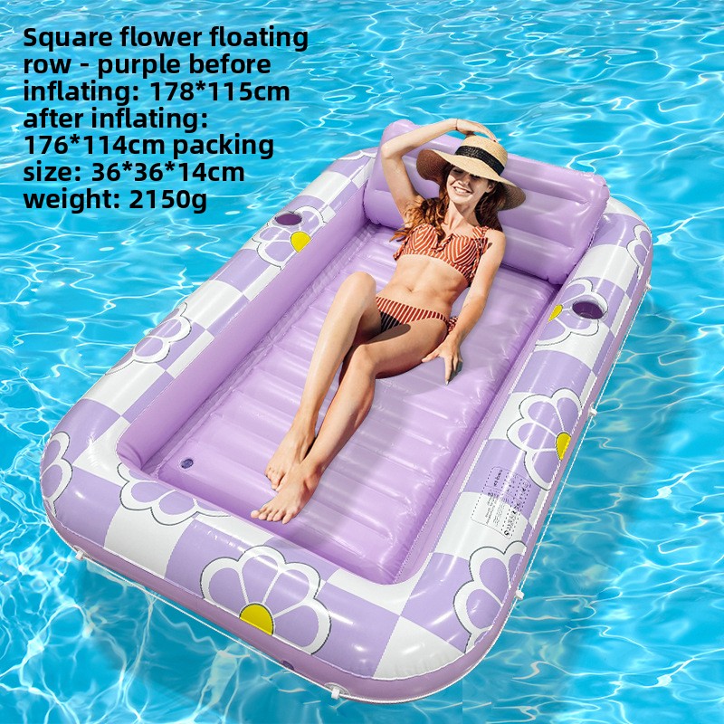 Inflatable Pool Float Bed with Cup Holder | Double | 14 Styles