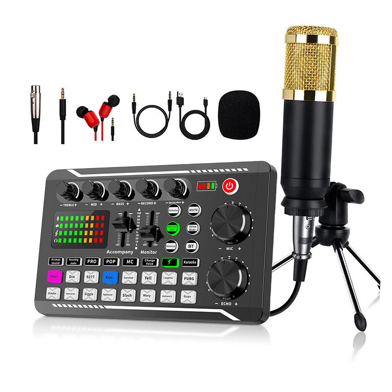 Professional Microphone & Sound Card Combo | Streaming, Karaoke & Recording