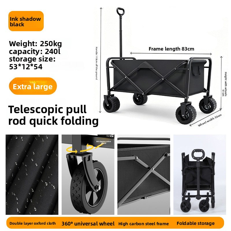 Carrito de Camping Plegable Portátil con Ruedas Todo Terreno