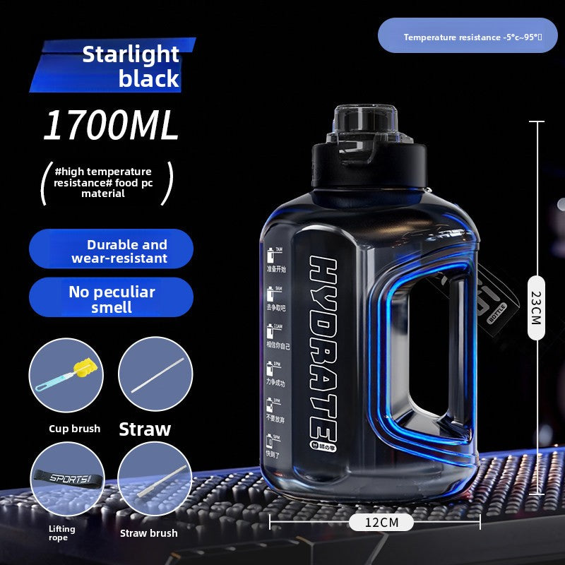 Botella de Agua Grande Tipo Barril | PC Alimentario | 1.7L y 2.7L con Accesorios
