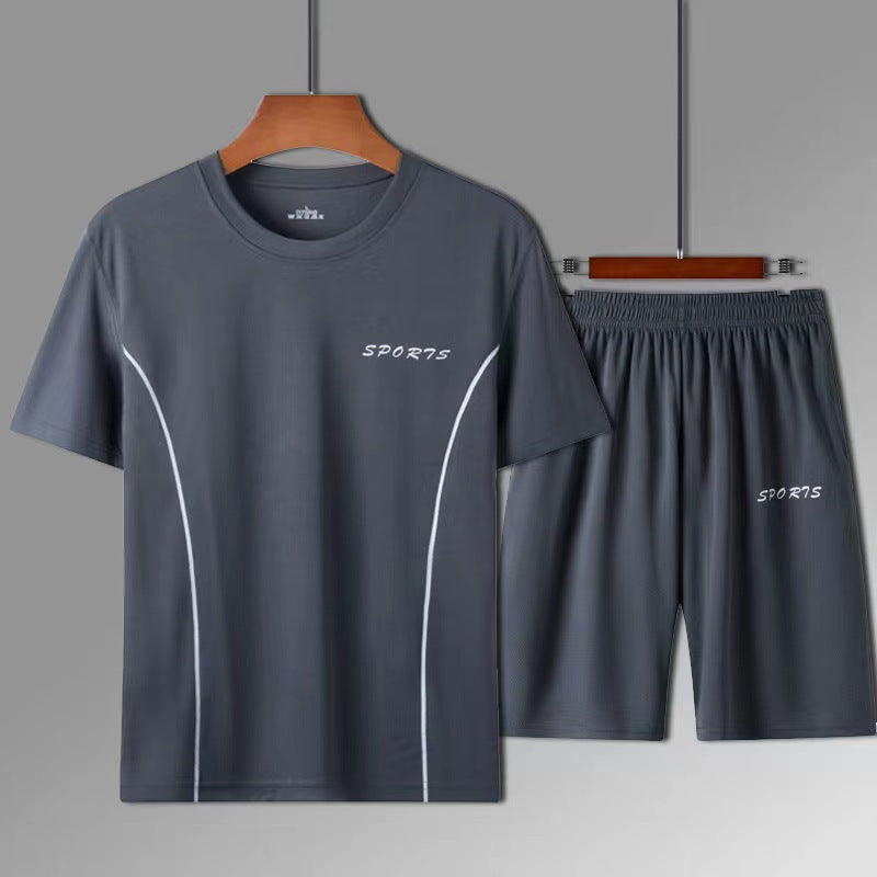Conjunto Deportivo Hombre Camiseta + Shorts Secado Rápido 90% Poliéster 4 Colores L-4XL | Men's Quick-Dry Sports T-Shirt & Shorts Set
