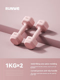 Hexagonal PVC Fitness Dumbbells | Non-Roll | 2kg-8kg | 4 Colors