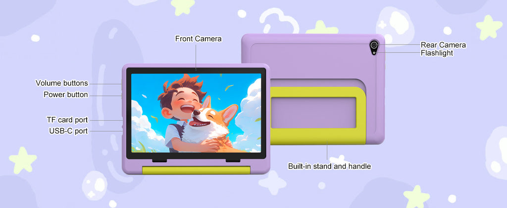 Tablet Infantil URAO 10" | Android 15 | 8GB RAM + 64GB | Octa-Core | 5000mAh | Control Parental | Con Funda