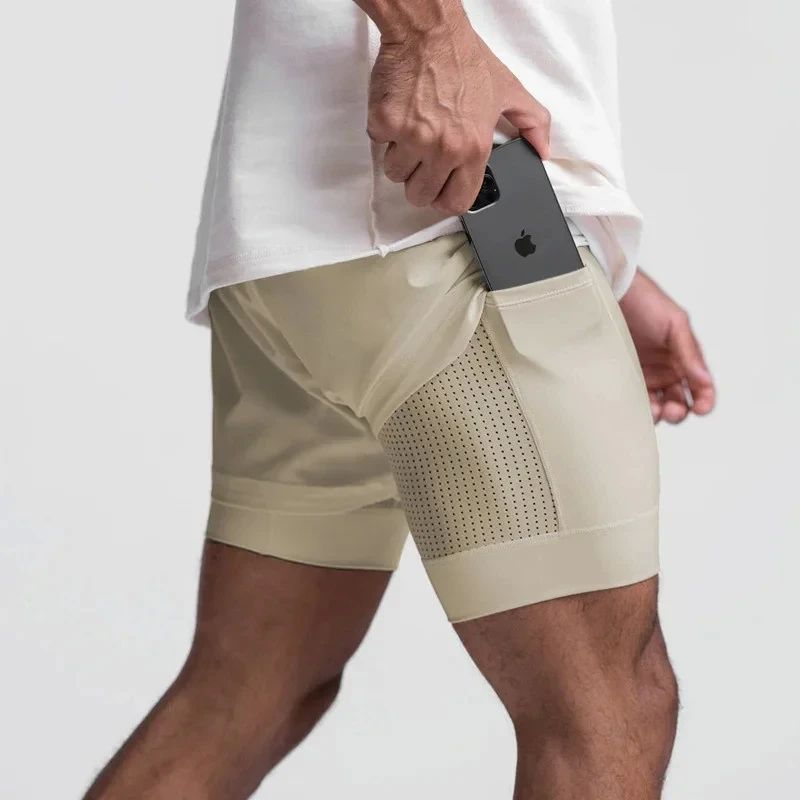 Shorts 2 en 1 Hombre Running Forro Compresión Transpirable 9 Colores S-XXL | Men's 2-in-1 Running Sports Shorts