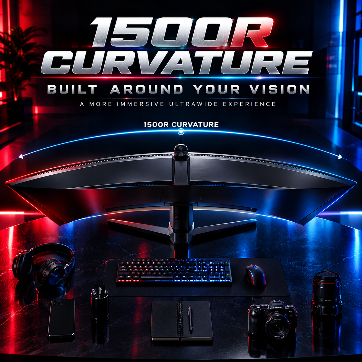 49-Inch Ultrawide Curved Monitor 32:9 | 5K 165Hz | Built-in Speakers | Home & Office