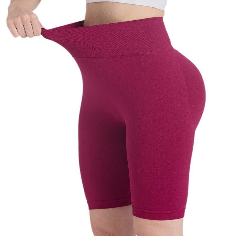 Shorts Yoga Running Mujer Cintura Alta Compresión 95% Nylon 5% Spandex Hip Lifting Moisture-Wicking 5" 14 Colores S-L | Women High Waist Compression Yoga Running Shorts
