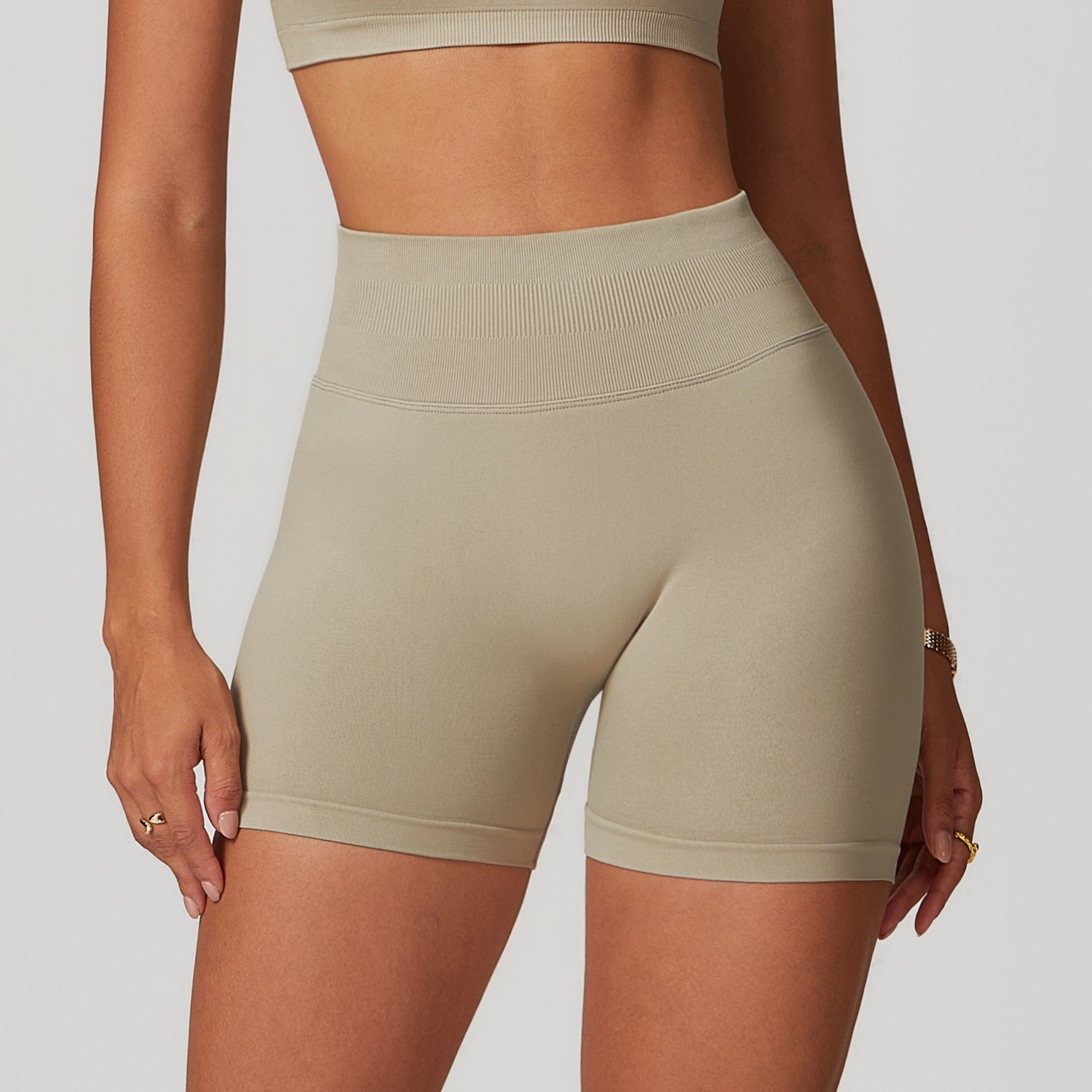 Shorts Yoga Mujer Sin Costuras Cintura Alta Levanta Glúteos 90% Nylon 10% Spandex S-XL | Women Seamless High Waist Yoga Shorts