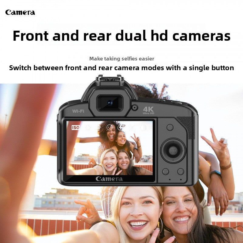 Cámara Digital D5 WiFi 4K Doble Lente – 64MP, Visión Nocturna, Batería 4800mAh, Antivibrador