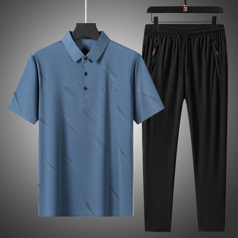 Conjunto Deportivo de Verano para Hombre – Ice Silk, Secado Rápido, M a 4XL